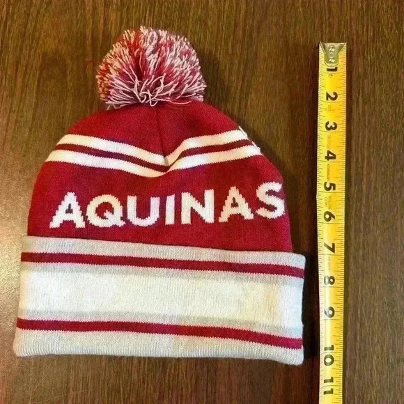 Aquinas Winter Knit Hat. Pompom - Picture 3 of 5